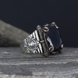 925 Silver Men's Ring With Zircon Stone - Luxury Jewelry