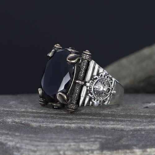 925 Silver Men's Ring With Zircon Stone - 2