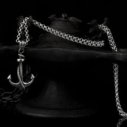 925 قلادة مرساة من الفضة الاسترليني - المجوهرات الفاخرة