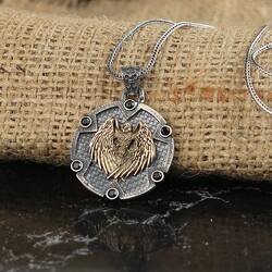 925 Sterling Silver Men's Necklace With Eagle Symbol - Luxury Jewelry