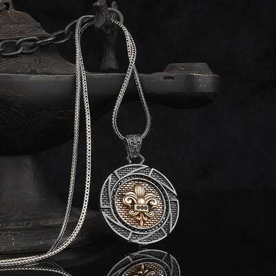 925 Sterling Silver Men's Necklace With Spade Symbol - 1