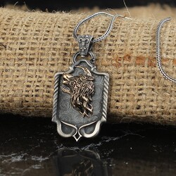 925 Sterling Silver Men's Necklace With Wolf Symbol - Luxury Jewelry