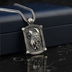 925 Sterling Silver Men's Necklace With Wolf Symbol - Luxury Jewelry