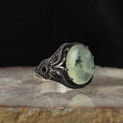 925 Sterling Silver Men's Ring With Jade Stone - Luxury Jewelry