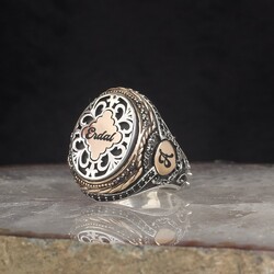 925 Sterling Silver Men's Ring With Name And Letter Written - Luxury Jewelry