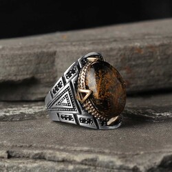 925 Sterling Silver Men's Ring With Pietersite Stone - Luxury Jewelry