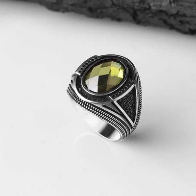 925 Sterling Silver Men's Ring With Zircon Stone - 2