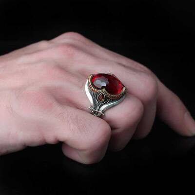 925 Sterling Silver Men's Ring With Zircon Stone - 3