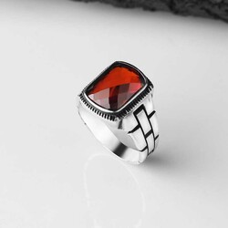 925 Sterling Silver Men's Ring With Zircon Stone - 2