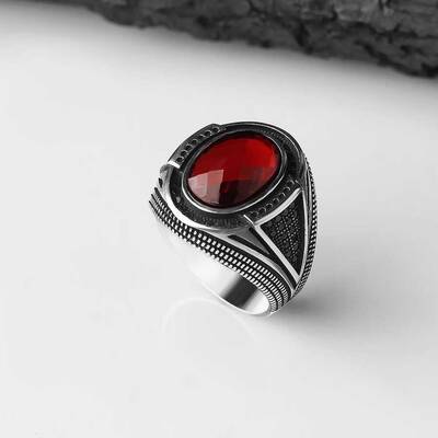 925 Sterling Silver Men's Ring With Zircon Stone - 2