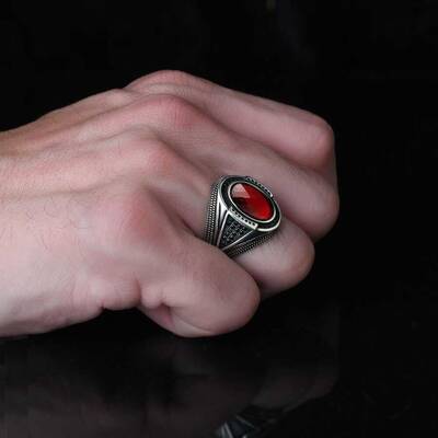 925 Sterling Silver Men's Ring With Zircon Stone - 3