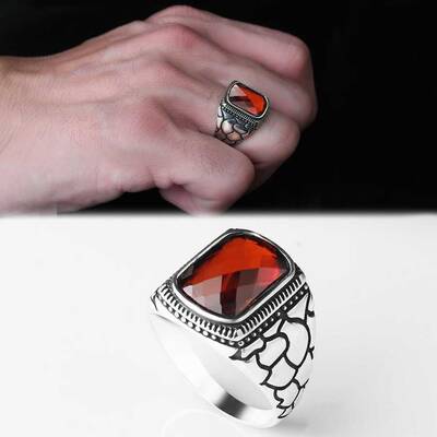 925 Sterling Silver Men's Ring With Zircon Stone - 1