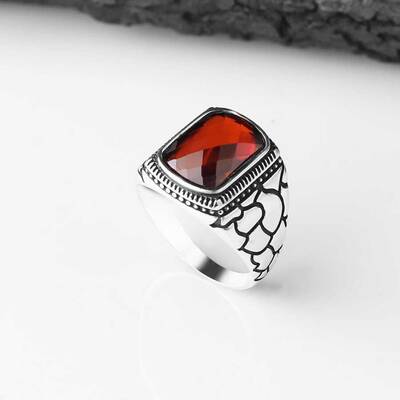 925 Sterling Silver Men's Ring With Zircon Stone - 2