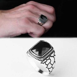 925 Sterling Silver Men's Ring With Zircon Stone - Luxury Jewelry