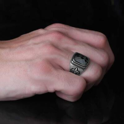 925 Sterling Silver Men's Ring With Zircon Stone - 3