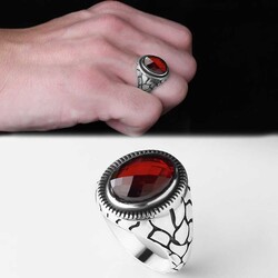 925 Sterling Silver Men's Ring With Zircon Stone - Luxury Jewelry