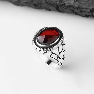 925 Sterling Silver Men's Ring With Zircon Stone - 2