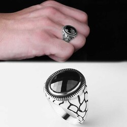 925 Sterling Silver Men's Ring With Zircon Stone - 2