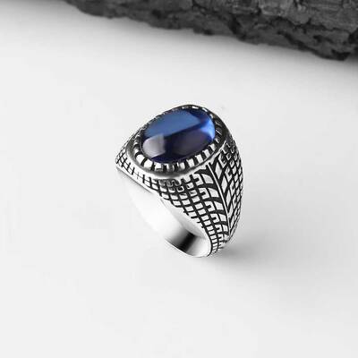 925 Sterling Silver Men's Ring With Zircon Stone - 2