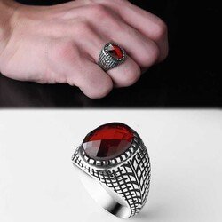 925 Sterling Silver Men's Ring With Zircon Stone - Luxury Jewelry