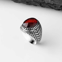 925 Sterling Silver Men's Ring With Zircon Stone - 2