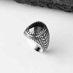 925 Sterling Silver Men's Ring With Zircon Stone - 2