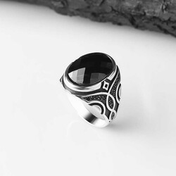 925 Sterling Silver Men's Ring With Zircon Stone - Luxury Jewelry