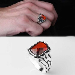 925 Sterling Silver Men's Ring With Zircon Stone - Luxury Jewelry