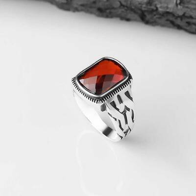925 Sterling Silver Men's Ring With Zircon Stone - 2