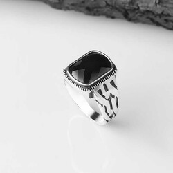 925 Sterling Silver Men's Ring With Zircon Stone - 2