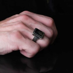 925 Sterling Silver Men's Ring With Zircon Stone - 3