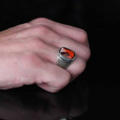 925 Sterling Silver Men's Ring With Zircon Stone - 3