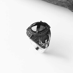 925 Sterling Silver Men's Ring With Zircon Stone - 2