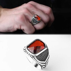 925 Sterling Silver Men's Ring With Zircon Stone - Luxury Jewelry