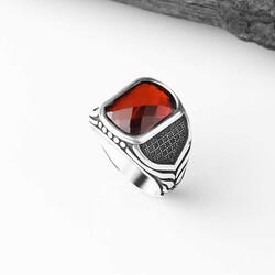 925 Sterling Silver Men's Ring With Zircon Stone - 2