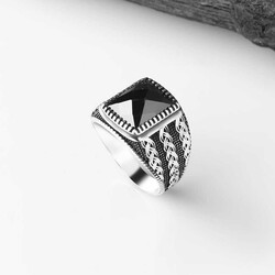 925 Sterling Silver Men's Ring With Zircon Stone - 2