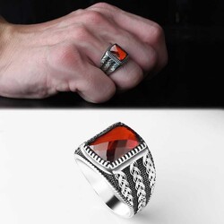 925 Sterling Silver Men's Ring With Zircon Stone - Luxury Jewelry