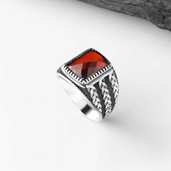 925 Sterling Silver Men's Ring With Zircon Stone - 2