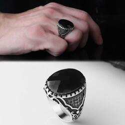 925 Sterling Silver Men's Ring With Zircon Stone - Luxury Jewelry
