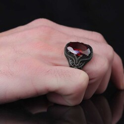 925 Sterling Silver Men's Ring With Zircon Stone - 3