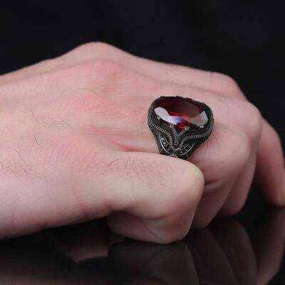 925 Sterling Silver Men's Ring With Zircon Stone - 3