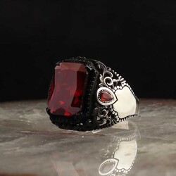 925 Sterling Silver Men's Ring With Zircon Stone - Luxury Jewelry