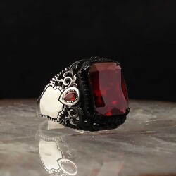 925 Sterling Silver Men's Ring With Zircon Stone - 2