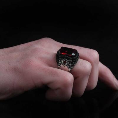 925 Sterling Silver Men's Ring With Zircon Stone - 3