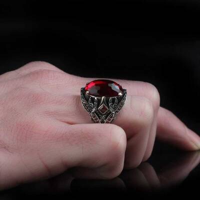 925 Sterling Silver Men's Ring With Zircon Stone - 3