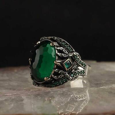 925 Sterling Silver Men's Ring With Zircon Stone - 2