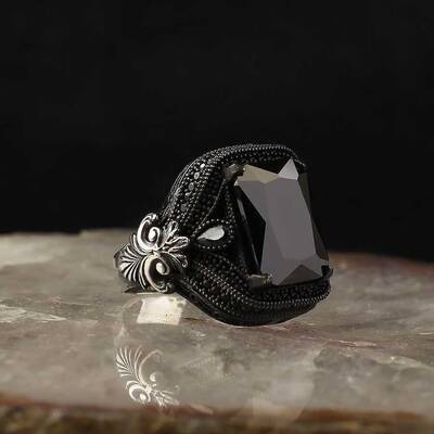 925 Sterling Silver Men's Ring With Zircon Stone - 2