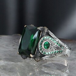 925 Sterling Silver Men's Ring With Zircon Stone - 3