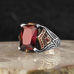 925 Sterling Silver Men's Ring With Zircon Stone - Luxury Jewelry