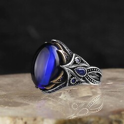 925 Sterling Silver Men's Ring With Zircon Stone - Luxury Jewelry